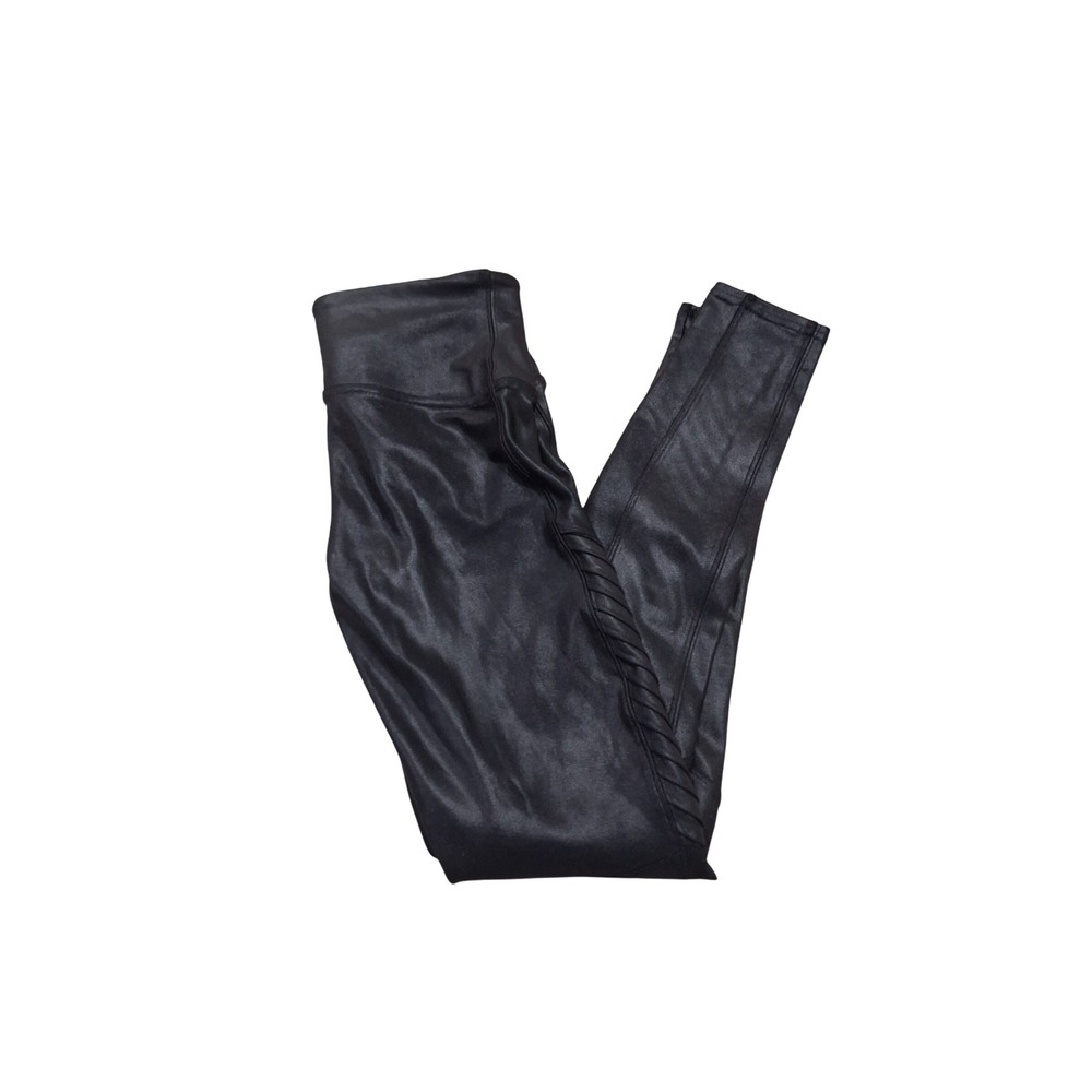 Spanx Faux Leather Moto Leggings Black High Rise Med M Hott!